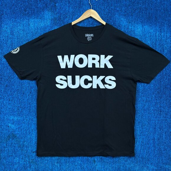 Blink-182 “All the Small Things;Work Sucks I Know” Punk Rock Band Graphic T-Shir - Picture 1 of 4